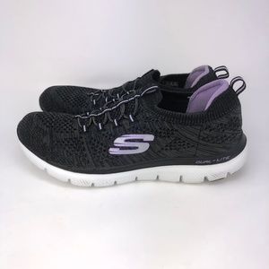 skechers womens flex appeal 2.0 bungee slip on shoe